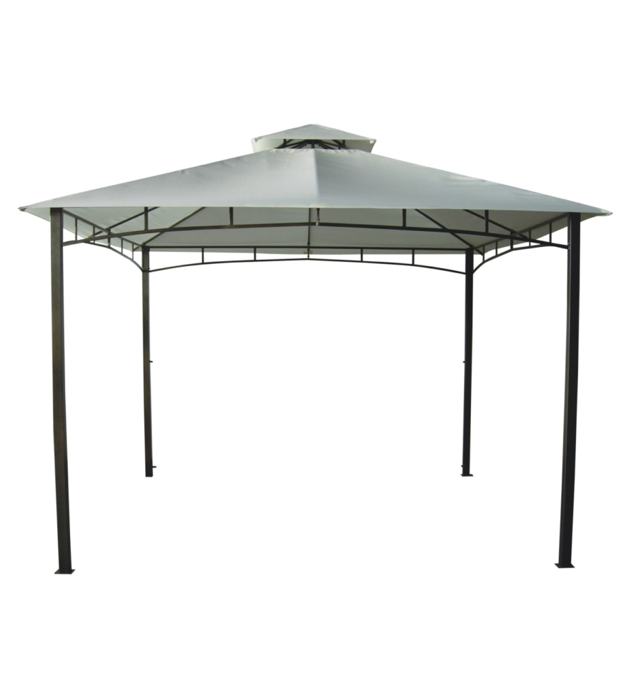 Gazebo da giardino euro garden "deluxe" in acciaio con doppio tetto, 3x3 m